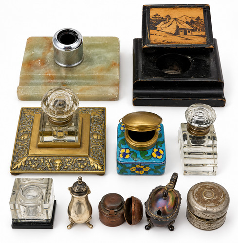 Vintage antique inkwell - antique, job