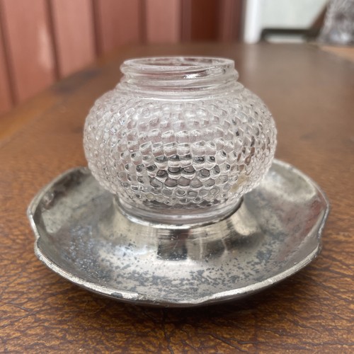 Antique glass and pewter - glass,