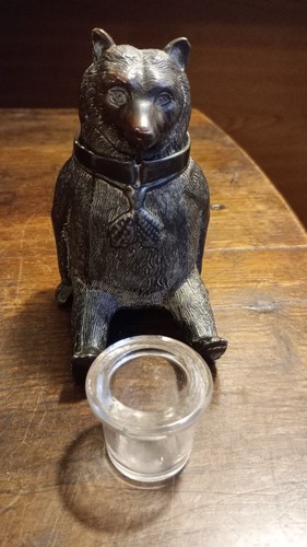 Antique bear inkwell with - bear,