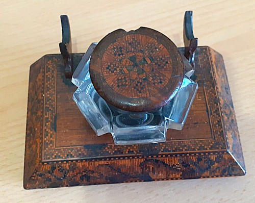 Inkwell pen rest 19th - inkwell,