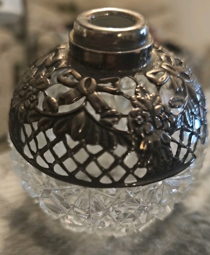 Antique silver plate cut glass - silver,