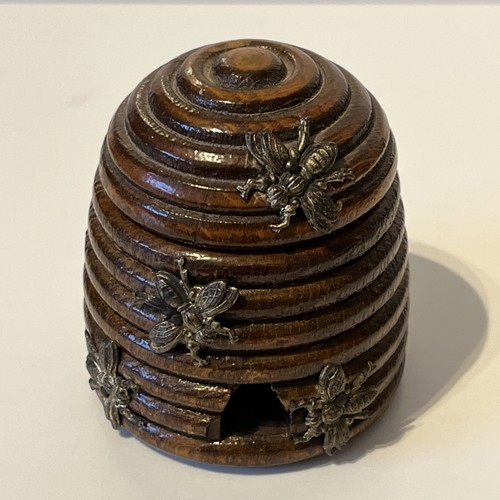 Antique treen beehive - treen,