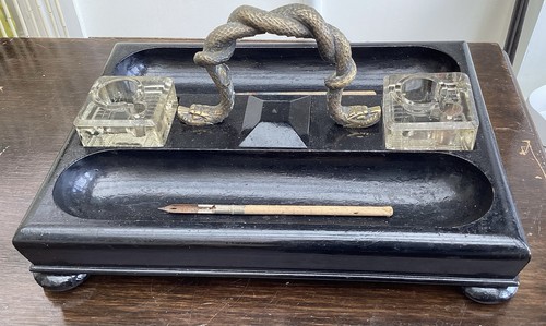 Antique wood desk set cut - antique,