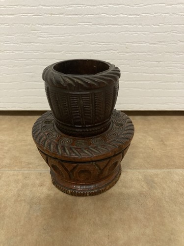 Victorian wooden inkwell - wooden, inkwell-