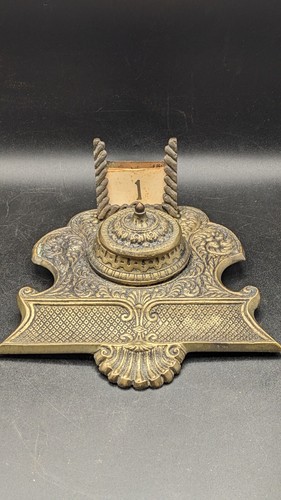 Antique bronze inkwell with - bronze,