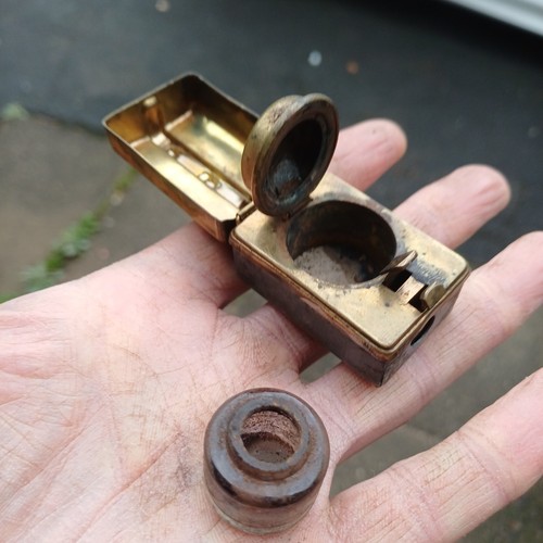 Antique ink well portable - ink,