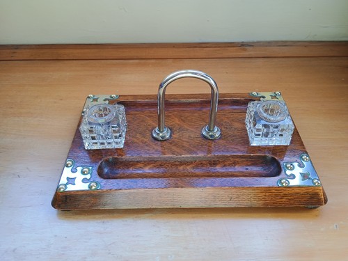 Antique wooden desk tidy - wooden, tidy,