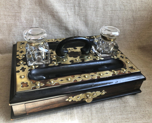 Antique brass mounted - mounted, ebonised