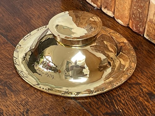 Arts and crafts brass - and, inkwell
