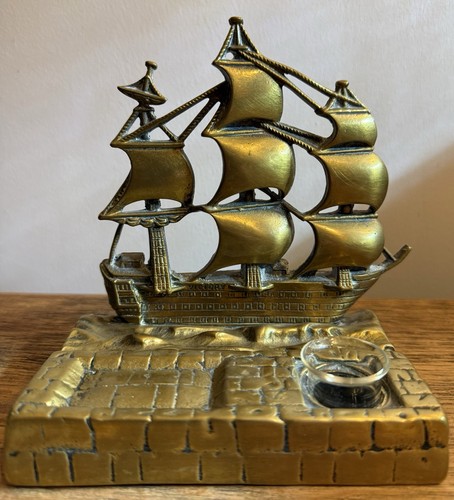 Antique cast brass - , ship