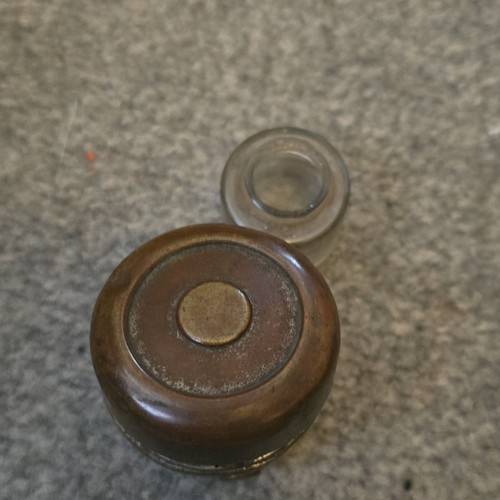 Vintage metal travel - travel, inkwell