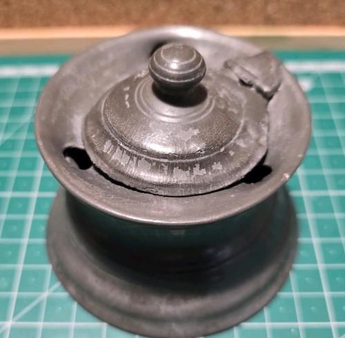 Antique pewter inkwell - antique,
