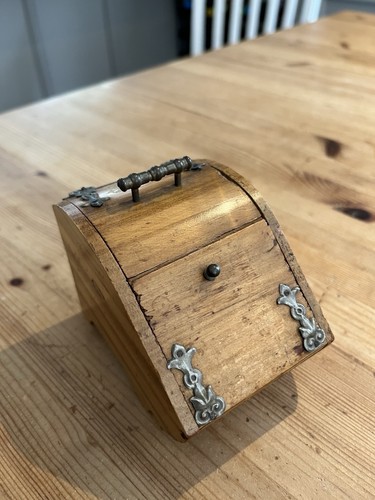 Antique wooden inkwell ink - ,