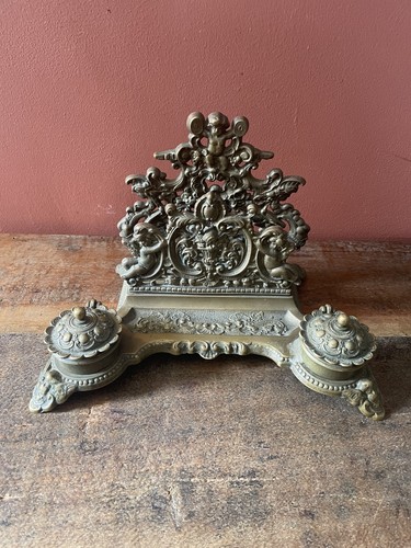 Antique victorian brass desk - brass,